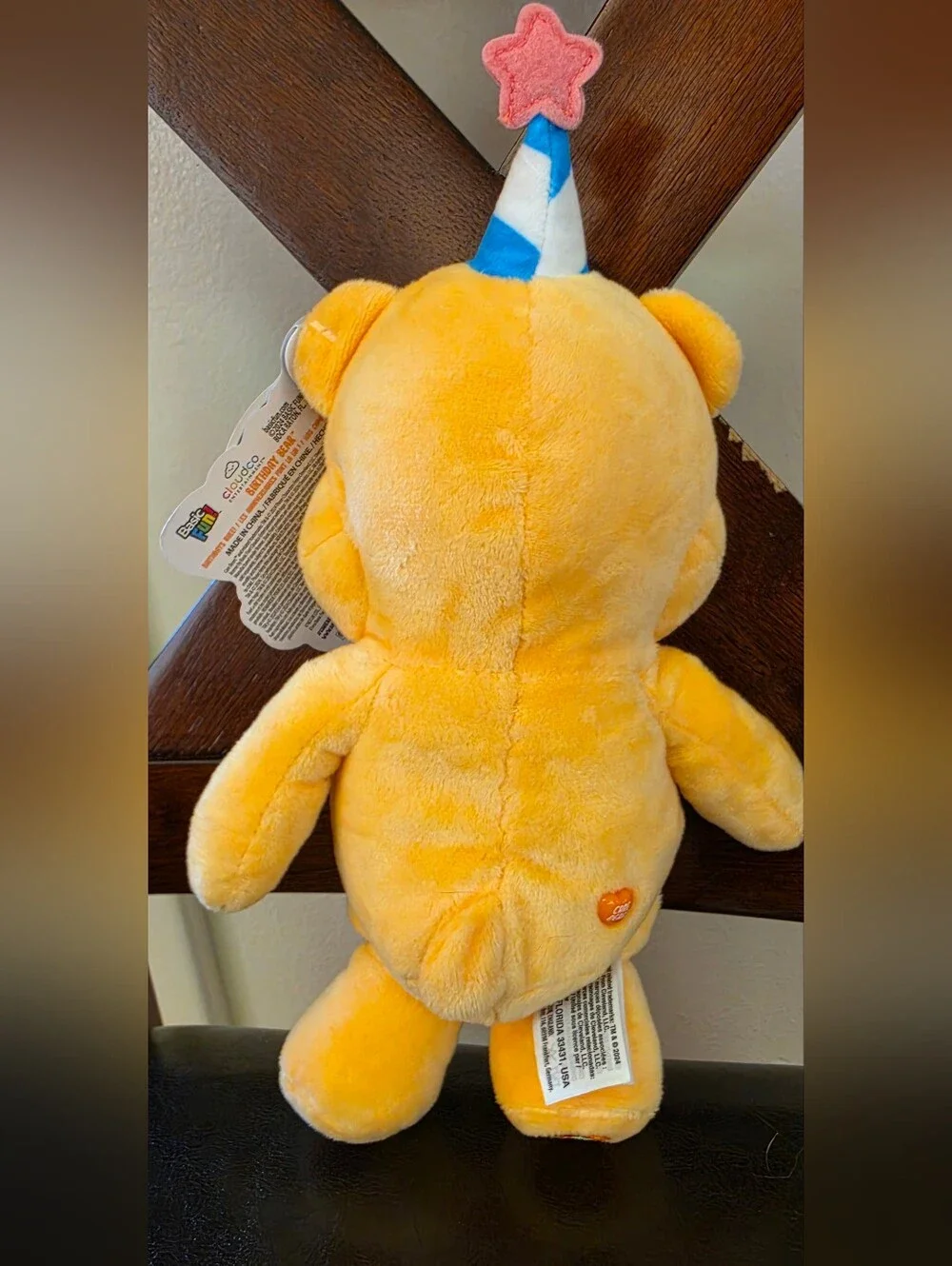 Care Bears Birthday Bear Yellow Plush 8in